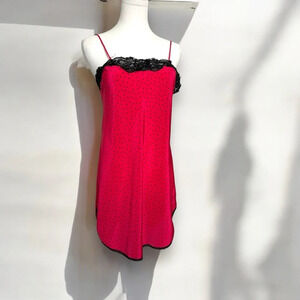 Y2K vintage slip red polka dots coquette  pin up goth M